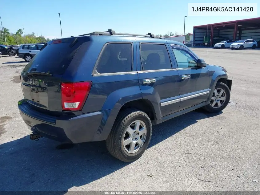 1J4PR4GK5AC141420 2010 Jeep Grand Cherokee Laredo