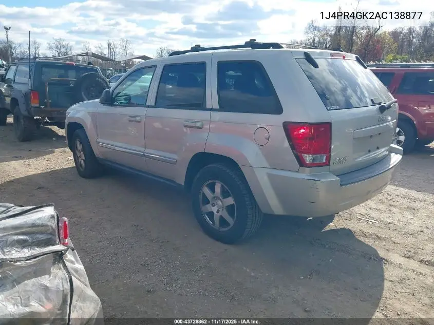 1J4PR4GK2AC138877 2010 Jeep Grand Cherokee Laredo