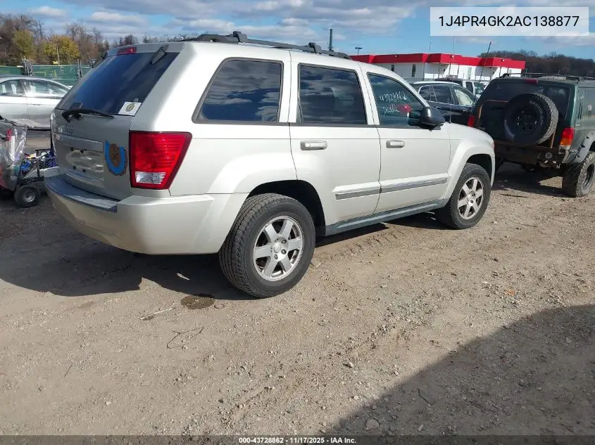 1J4PR4GK2AC138877 2010 Jeep Grand Cherokee Laredo