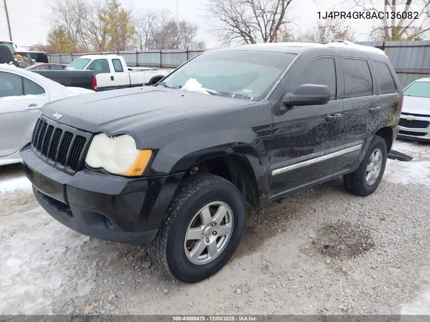 1J4PR4GK8AC136082 2010 Jeep Grand Cherokee Laredo