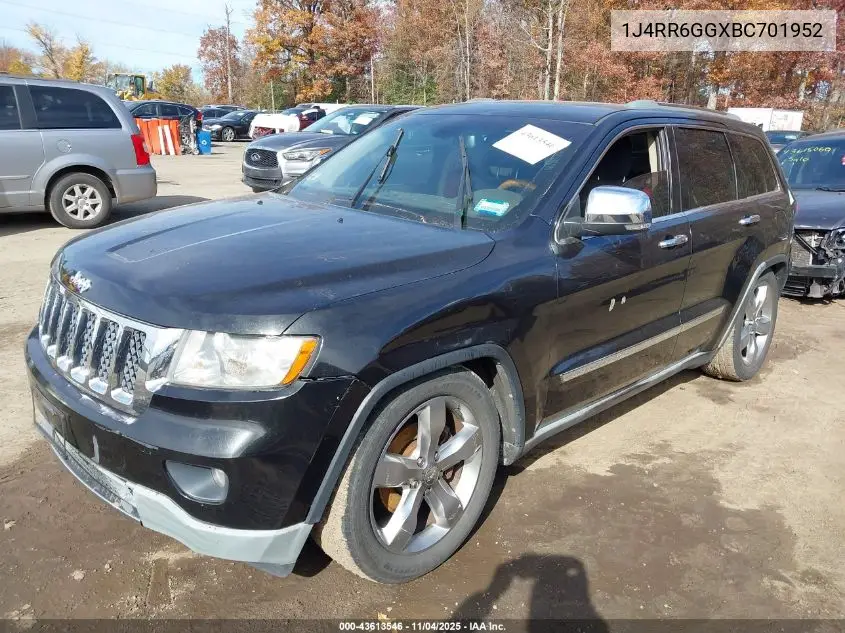 1J4RR6GGXBC701952 2011 Jeep Grand Cherokee Overland