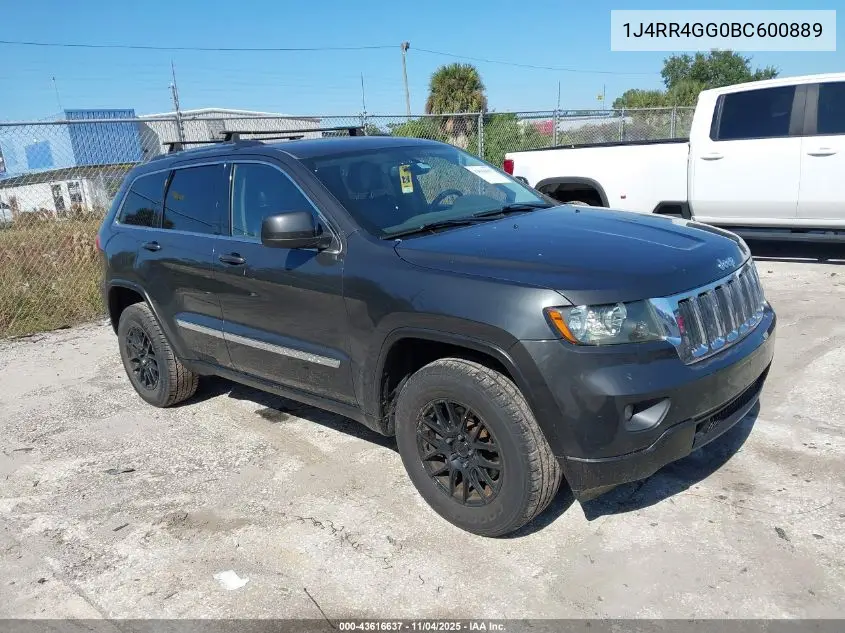 1J4RR4GG0BC600889 2011 Jeep Grand Cherokee Laredo