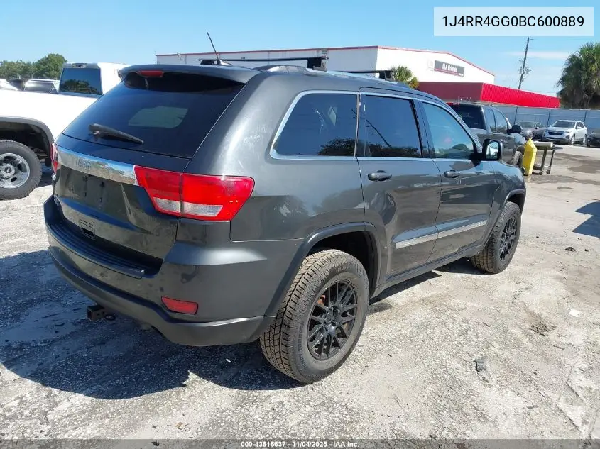 1J4RR4GG0BC600889 2011 Jeep Grand Cherokee Laredo