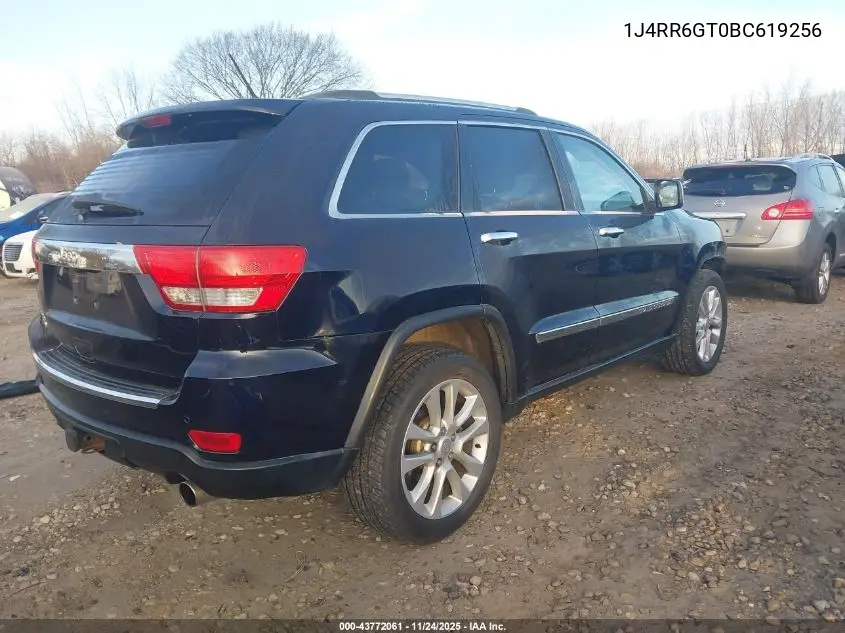 1J4RR6GT0BC619256 2011 Jeep Grand Cherokee Overland