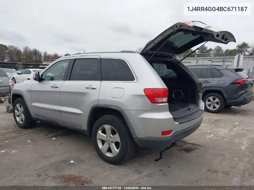 1J4RR4GG4BC671187 2011 Jeep Grand Cherokee Laredo