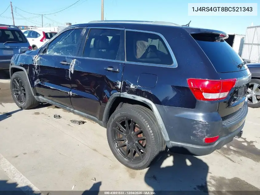 1J4RS4GT8BC521343 2011 Jeep Grand Cherokee Laredo