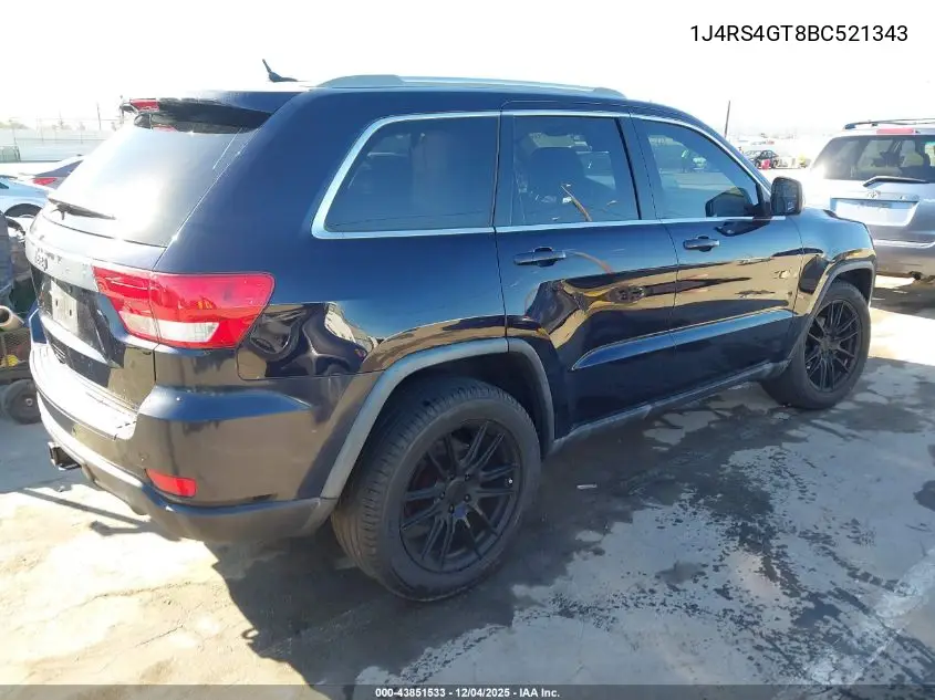 1J4RS4GT8BC521343 2011 Jeep Grand Cherokee Laredo