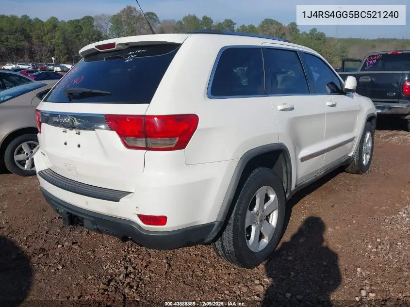 1J4RS4GG5BC521240 2011 Jeep Grand Cherokee Laredo