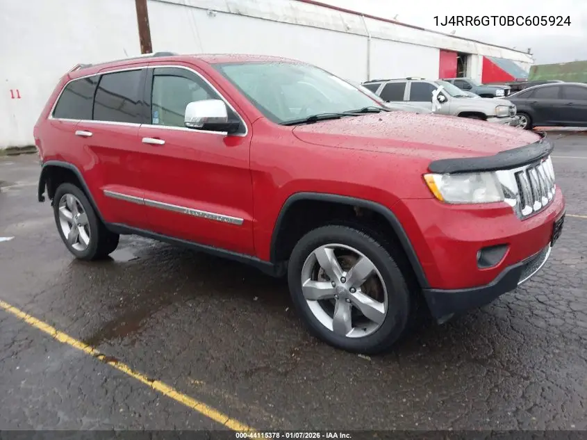1J4RR6GT0BC605924 2011 Jeep Grand Cherokee Overland