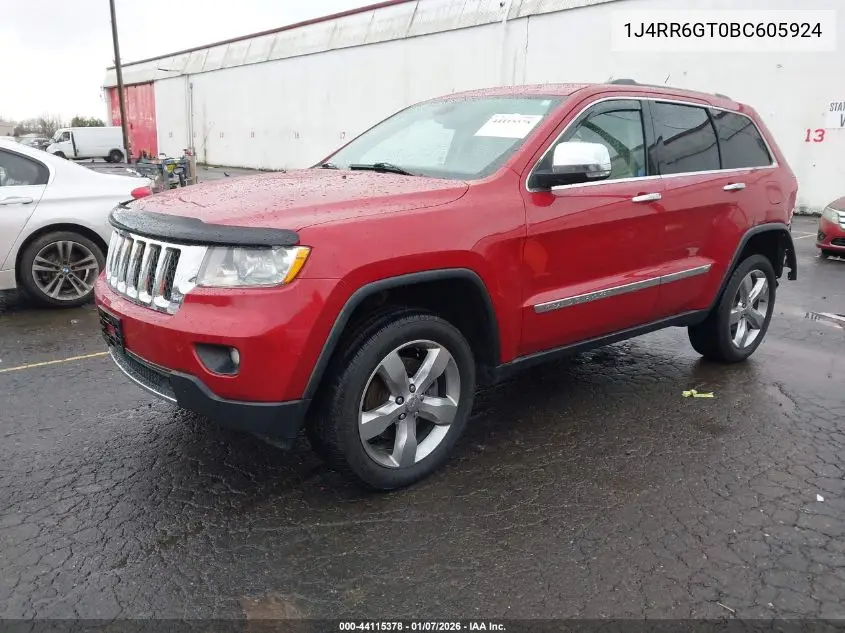 1J4RR6GT0BC605924 2011 Jeep Grand Cherokee Overland