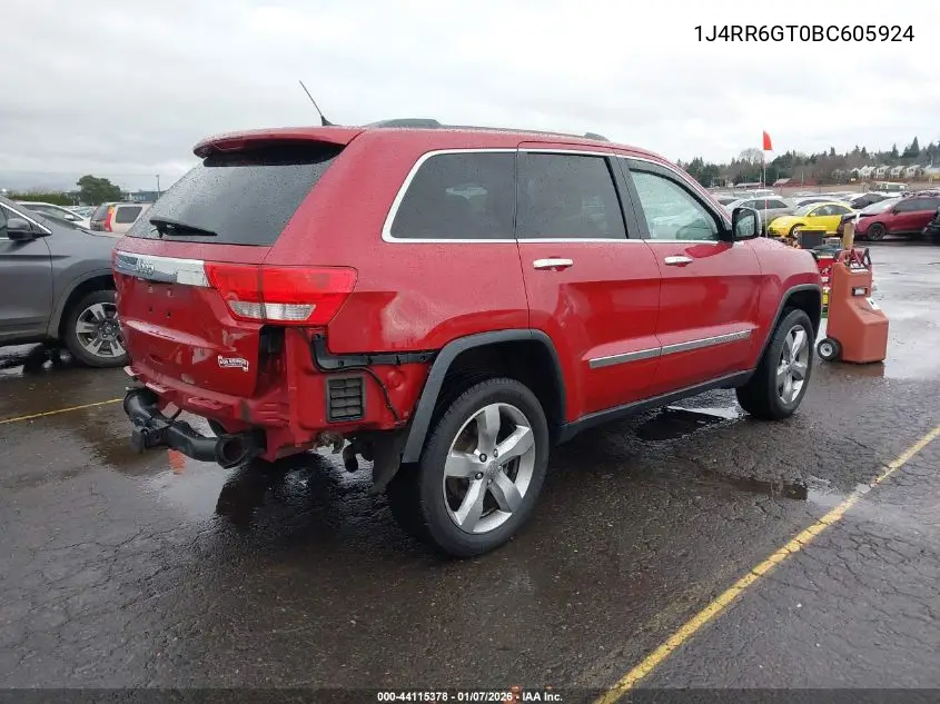 1J4RR6GT0BC605924 2011 Jeep Grand Cherokee Overland