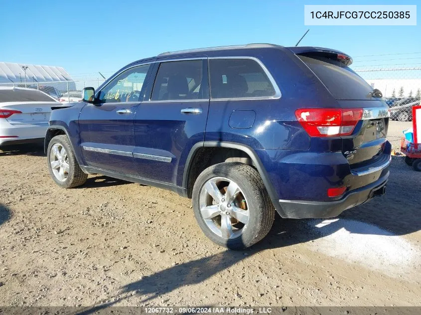 2012 Jeep Grand Cherokee Overland VIN: 1C4RJFCG7CC250385 Lot: 12067732