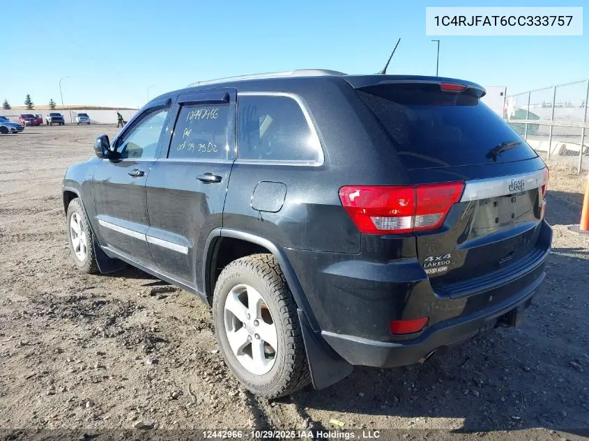 1C4RJFAT6CC333757 2012 Jeep Grand Cherokee Laredo
