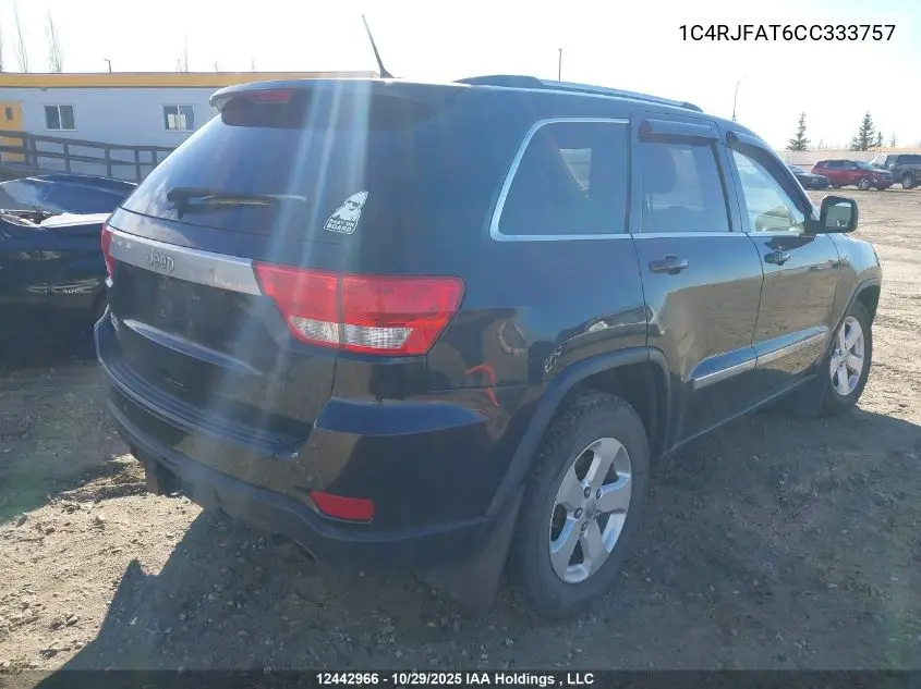 1C4RJFAT6CC333757 2012 Jeep Grand Cherokee Laredo