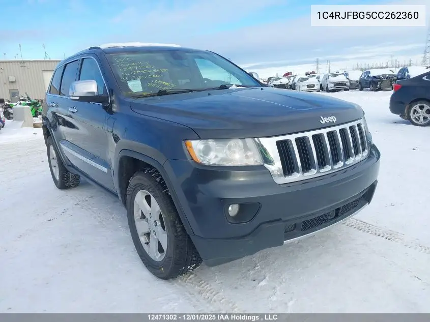 1C4RJFBG5CC262360 2012 Jeep Grand Cherokee Limited