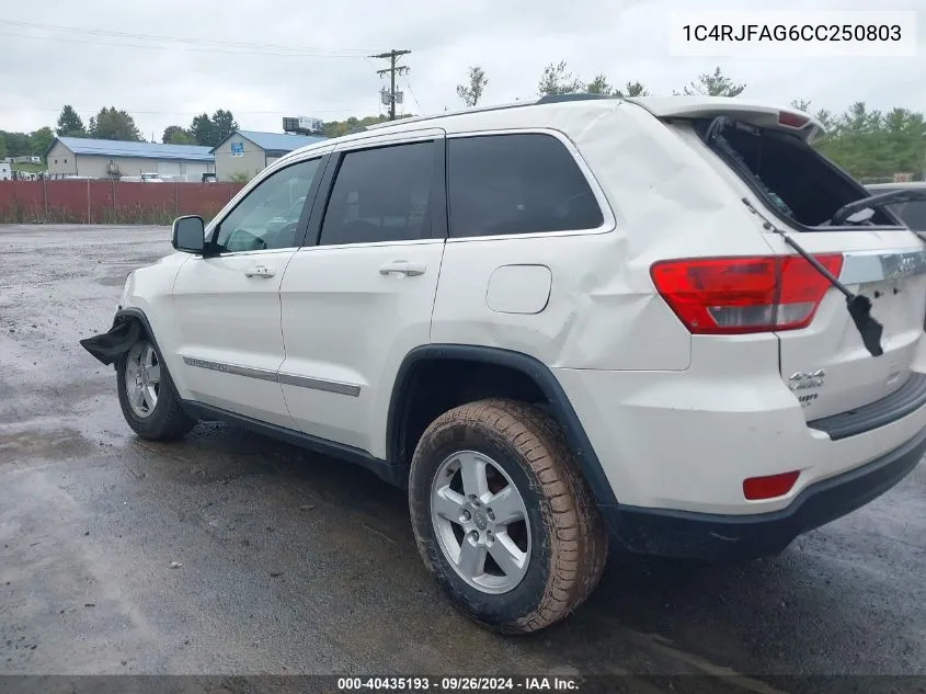 2012 Jeep Grand Cherokee Laredo VIN: 1C4RJFAG6CC250803 Lot: 40435193