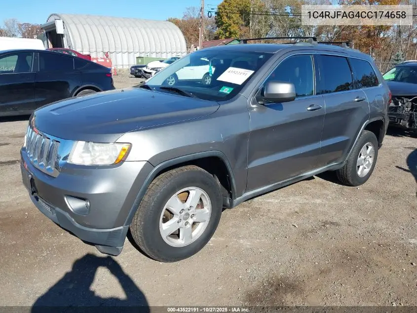 1C4RJFAG4CC174658 2012 Jeep Grand Cherokee Laredo