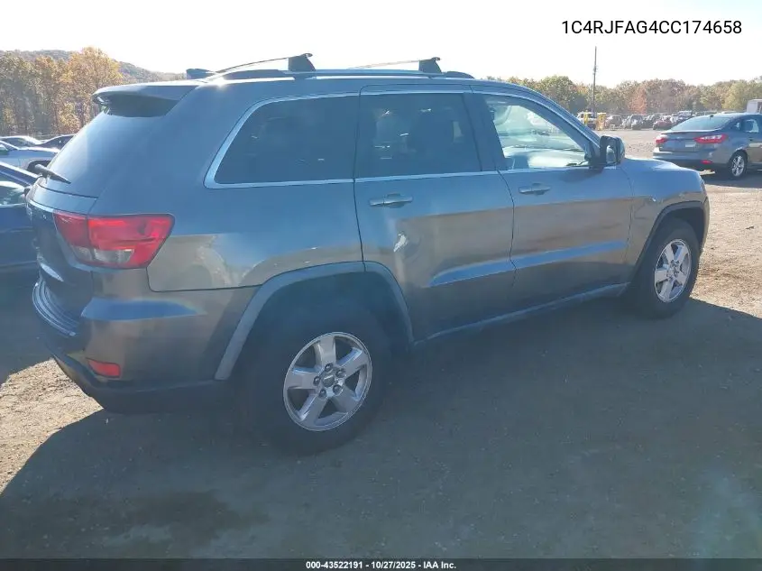 1C4RJFAG4CC174658 2012 Jeep Grand Cherokee Laredo
