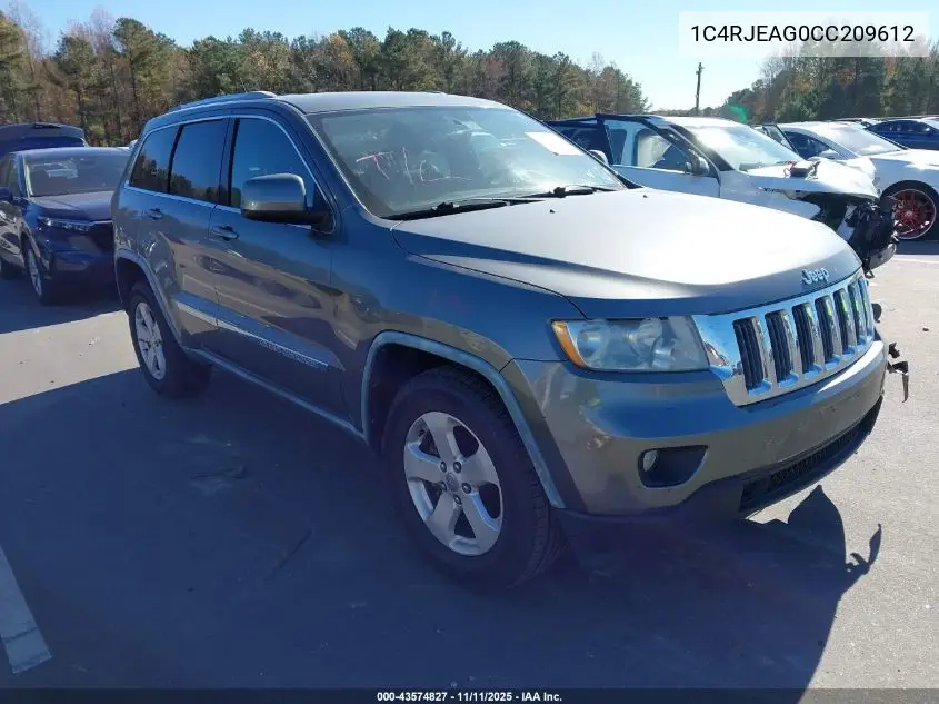 1C4RJEAG0CC209612 2012 Jeep Grand Cherokee Laredo