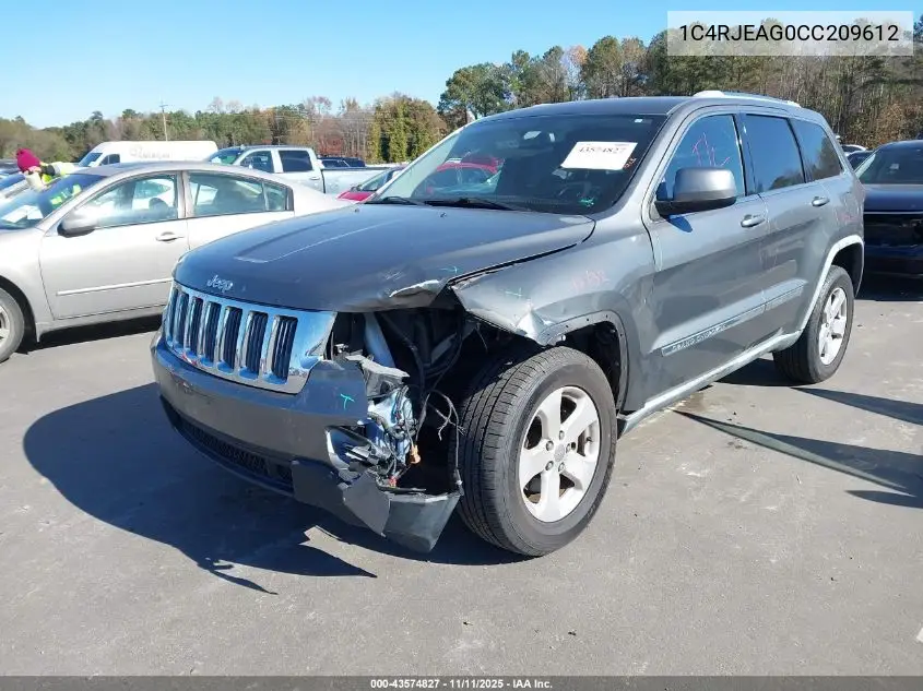 1C4RJEAG0CC209612 2012 Jeep Grand Cherokee Laredo