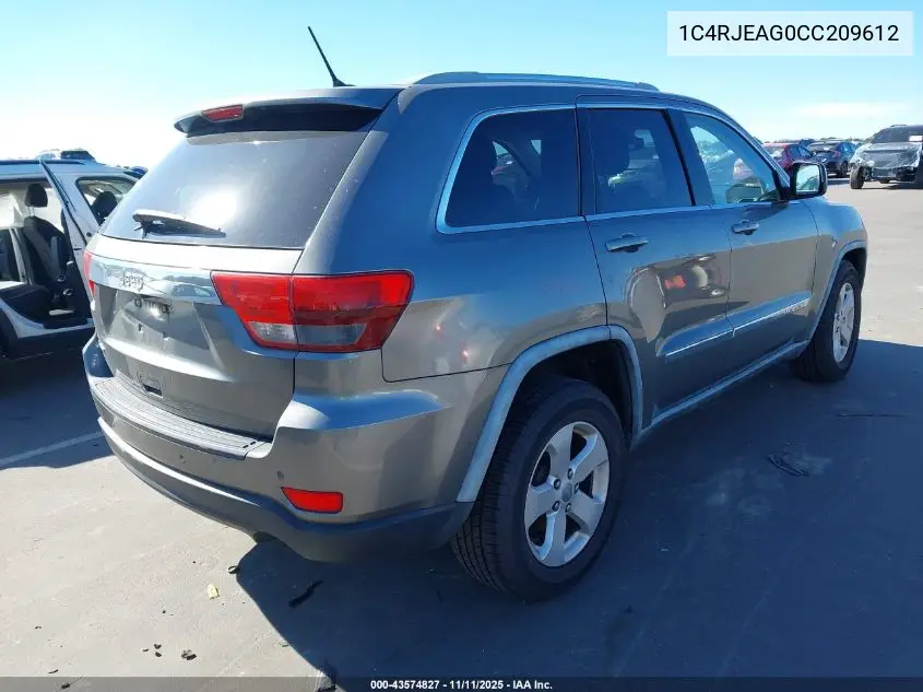 1C4RJEAG0CC209612 2012 Jeep Grand Cherokee Laredo