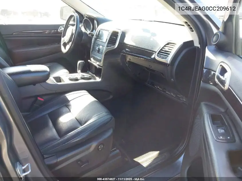1C4RJEAG0CC209612 2012 Jeep Grand Cherokee Laredo