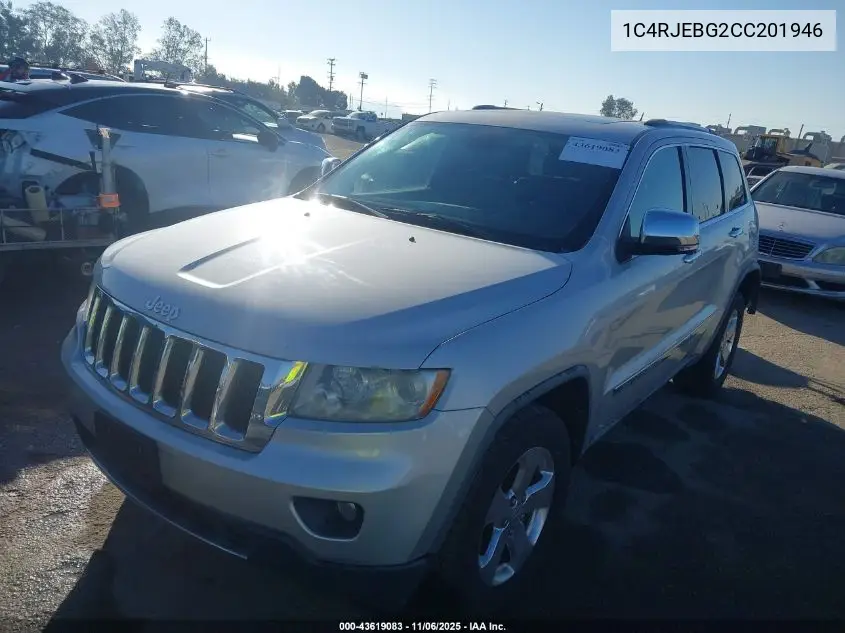 1C4RJEBG2CC201946 2012 Jeep Grand Cherokee Limited