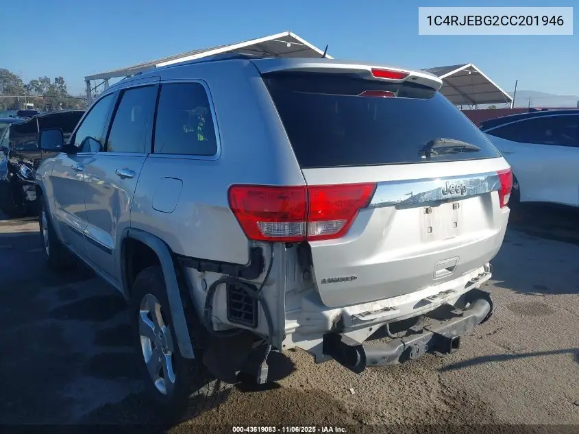 1C4RJEBG2CC201946 2012 Jeep Grand Cherokee Limited