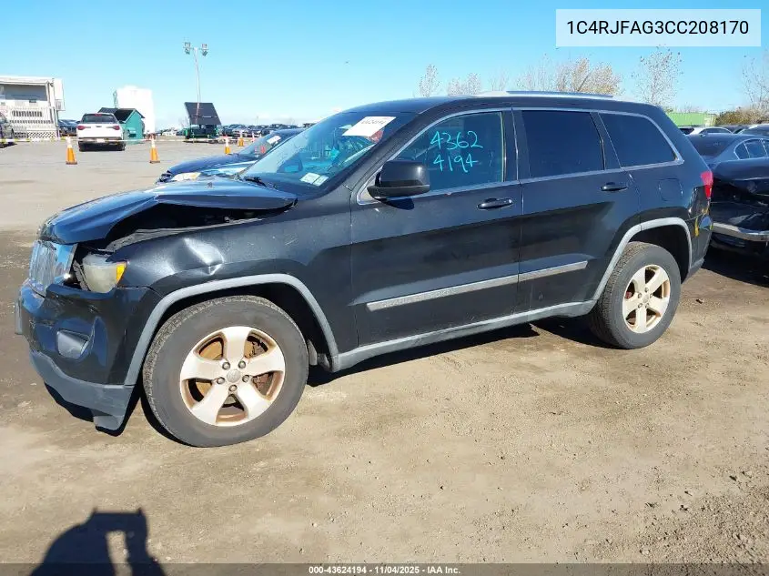 1C4RJFAG3CC208170 2012 Jeep Grand Cherokee Laredo