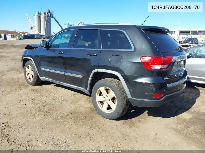 1C4RJFAG3CC208170 2012 Jeep Grand Cherokee Laredo
