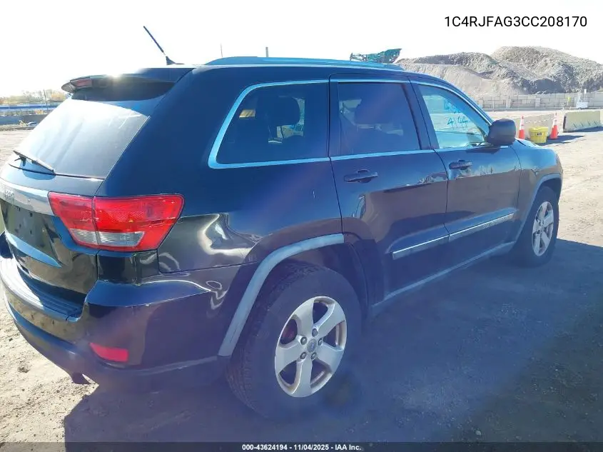 1C4RJFAG3CC208170 2012 Jeep Grand Cherokee Laredo