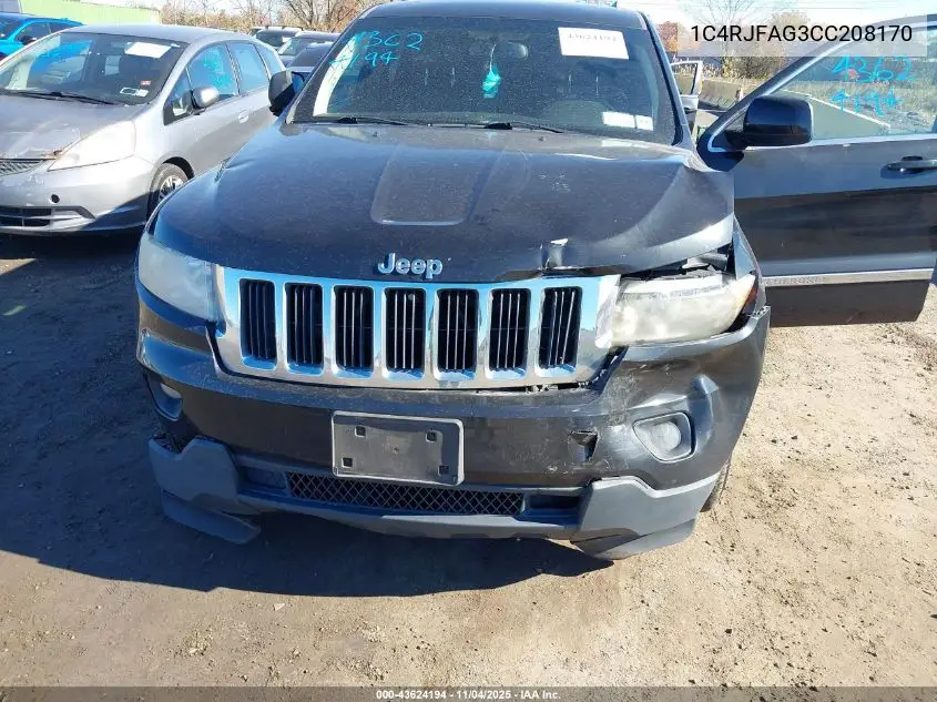 1C4RJFAG3CC208170 2012 Jeep Grand Cherokee Laredo