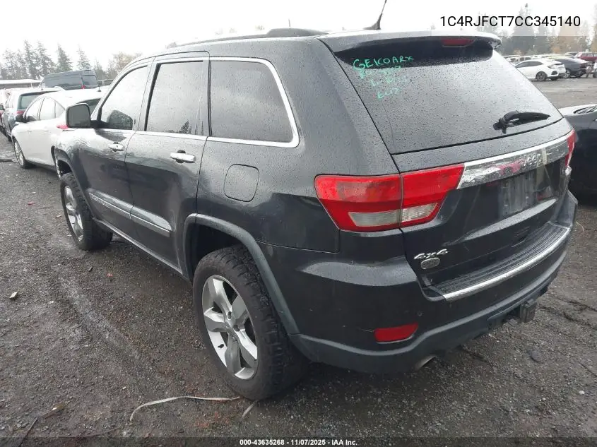 1C4RJFCT7CC345140 2012 Jeep Grand Cherokee Overland