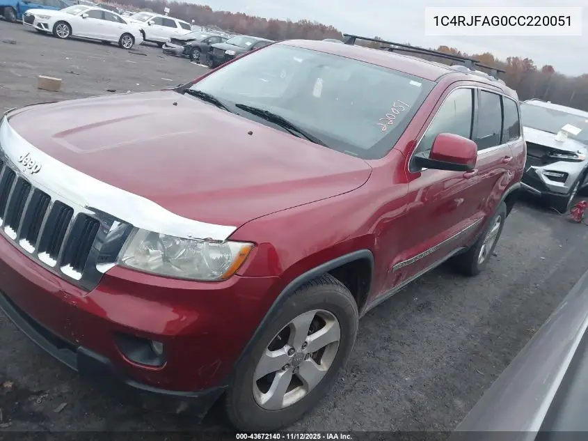 1C4RJFAG0CC220051 2012 Jeep Grand Cherokee Laredo