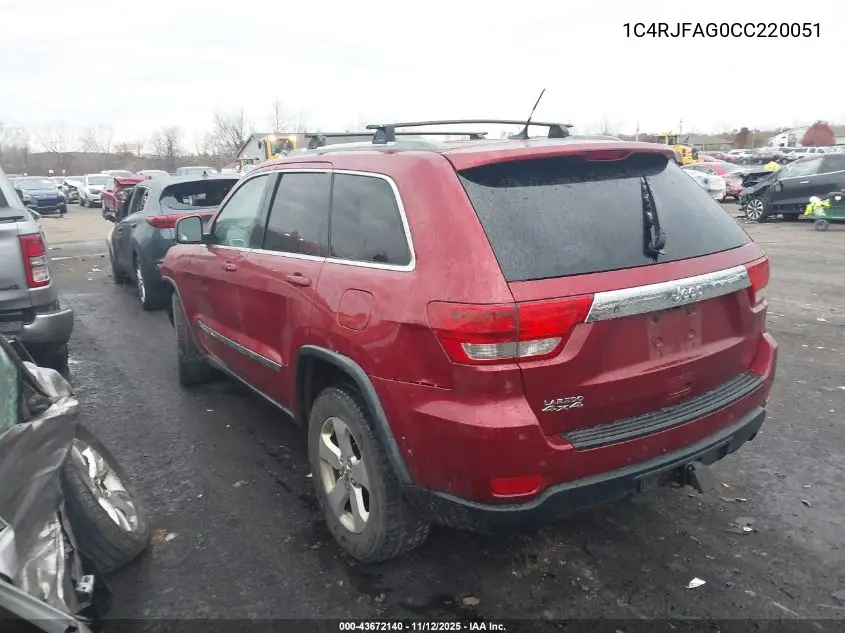 1C4RJFAG0CC220051 2012 Jeep Grand Cherokee Laredo