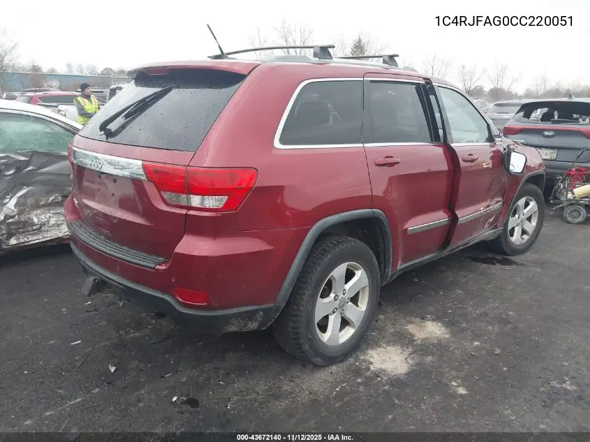 1C4RJFAG0CC220051 2012 Jeep Grand Cherokee Laredo