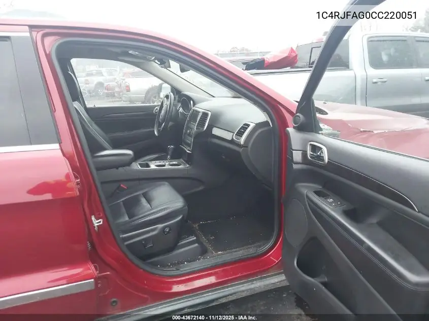 1C4RJFAG0CC220051 2012 Jeep Grand Cherokee Laredo