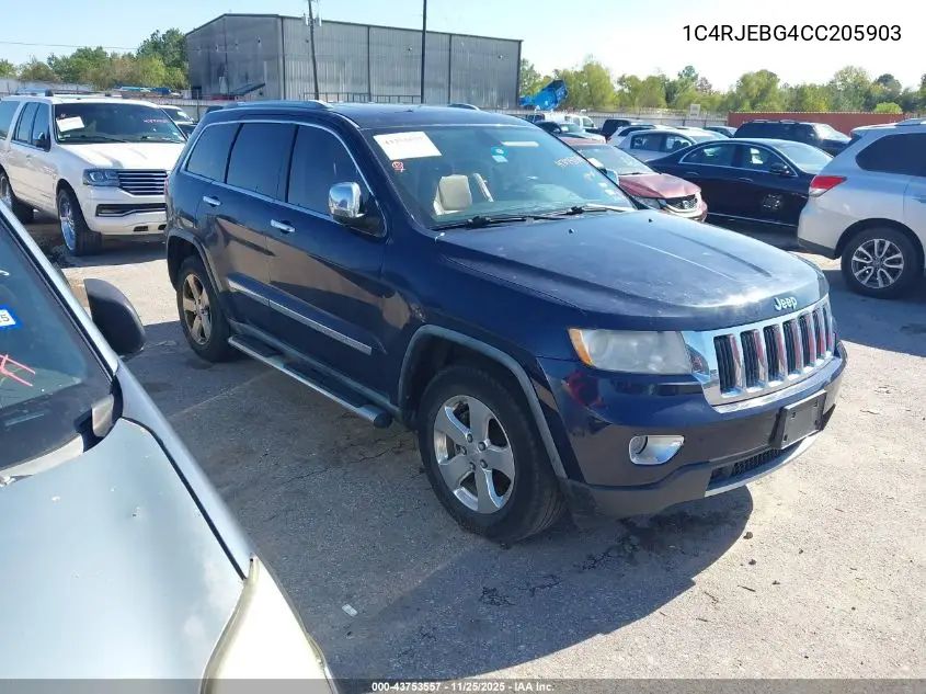 1C4RJEBG4CC205903 2012 Jeep Grand Cherokee Limited