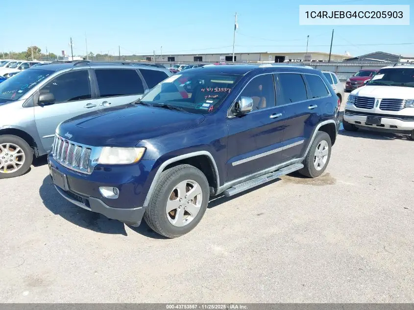 1C4RJEBG4CC205903 2012 Jeep Grand Cherokee Limited