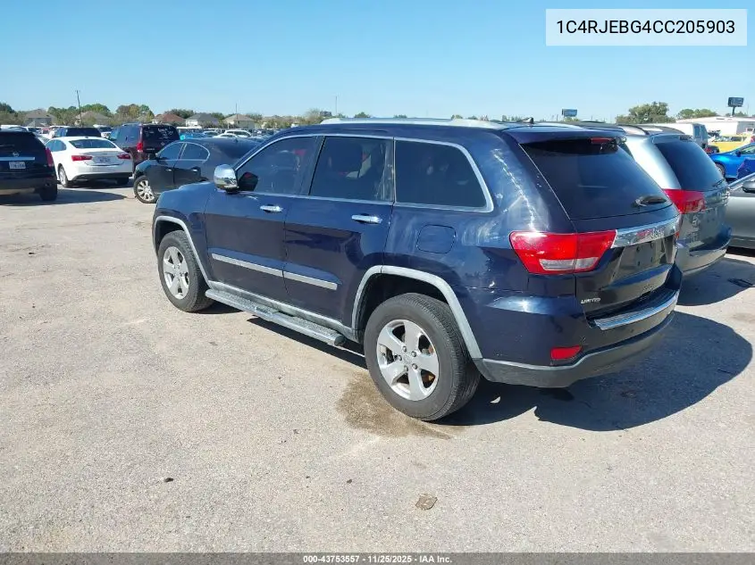 1C4RJEBG4CC205903 2012 Jeep Grand Cherokee Limited
