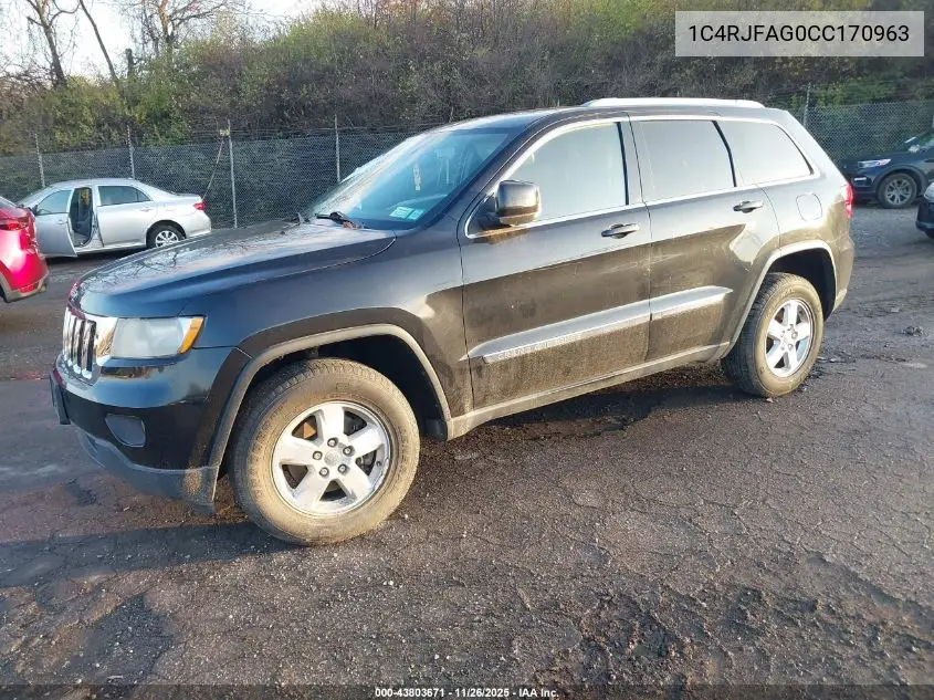 1C4RJFAG0CC170963 2012 Jeep Grand Cherokee Laredo