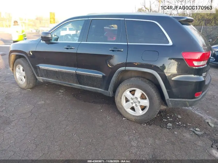 1C4RJFAG0CC170963 2012 Jeep Grand Cherokee Laredo