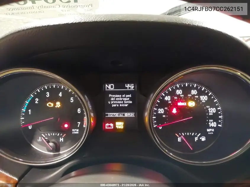 1C4RJFBG7CC262151 2012 Jeep Grand Cherokee Limited