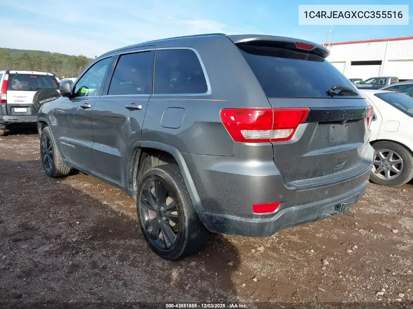 1C4RJEAGXCC355516 2012 Jeep Grand Cherokee Laredo