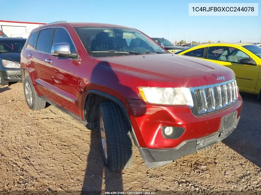 1C4RJFBGXCC244078 2012 Jeep Grand Cherokee Limited