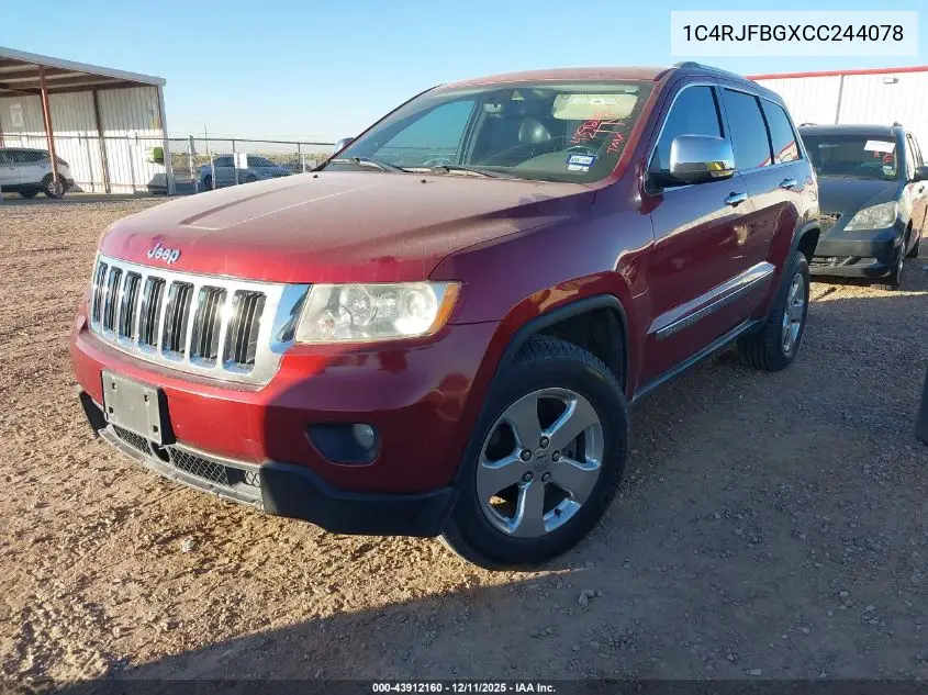 1C4RJFBGXCC244078 2012 Jeep Grand Cherokee Limited
