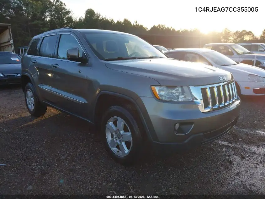 1C4RJEAG7CC355005 2012 Jeep Grand Cherokee Laredo