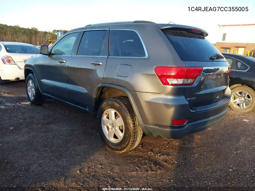 1C4RJEAG7CC355005 2012 Jeep Grand Cherokee Laredo