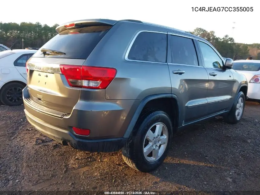 1C4RJEAG7CC355005 2012 Jeep Grand Cherokee Laredo
