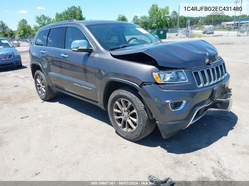 2014 Jeep Grand Cherokee Limited VIN: 1C4RJFBG2EC431480 Lot: 39607361